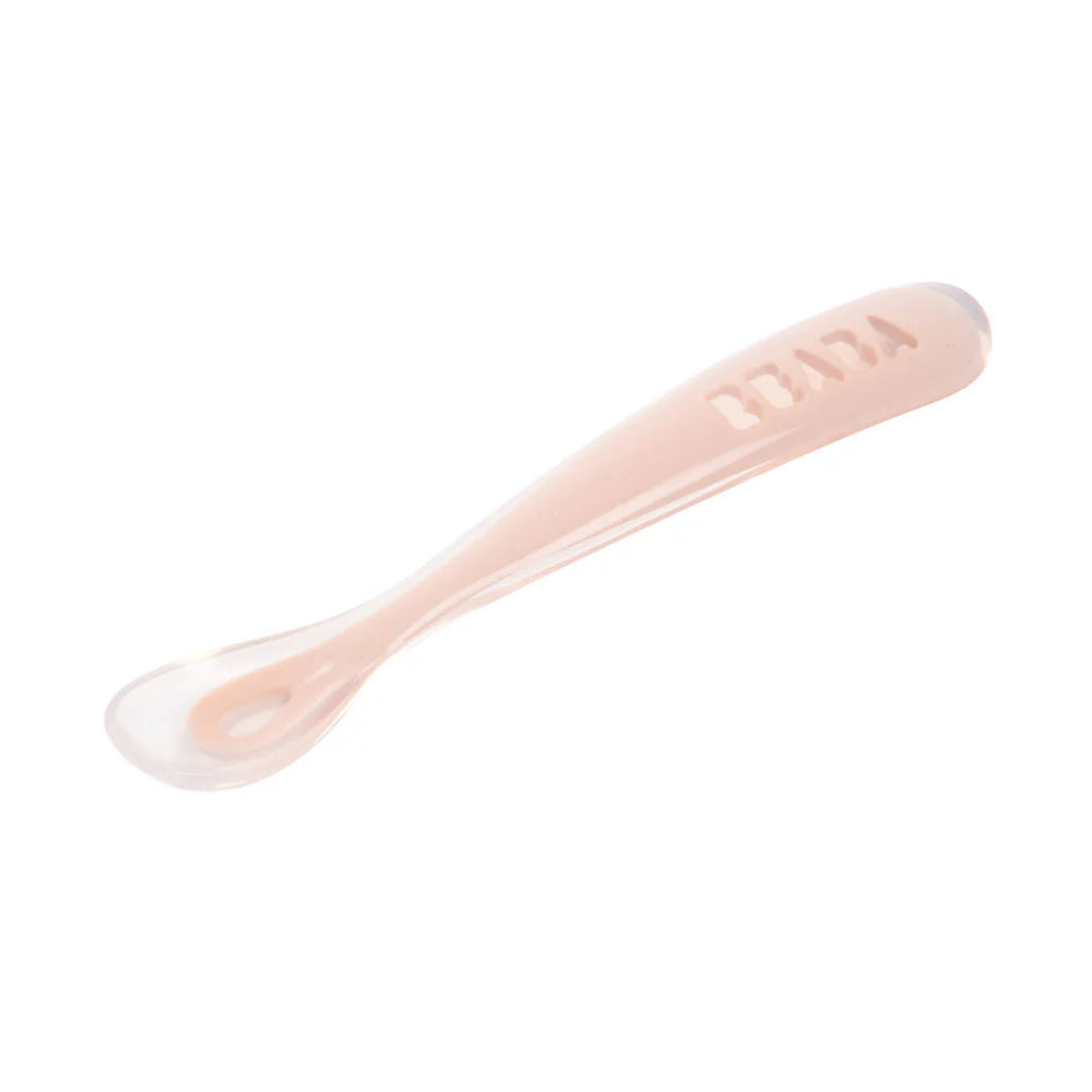 Beaba - Ergonomska silikonska žlička 1st - Cotton Candy