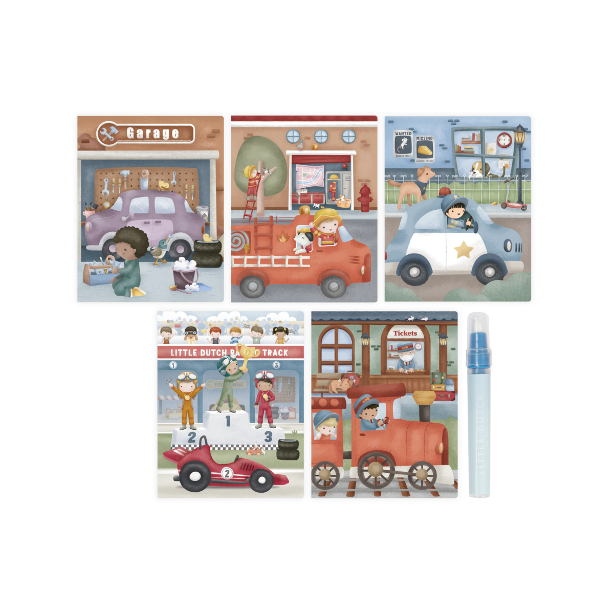 Little Dutch - Jim & Vehicles Water Magic book