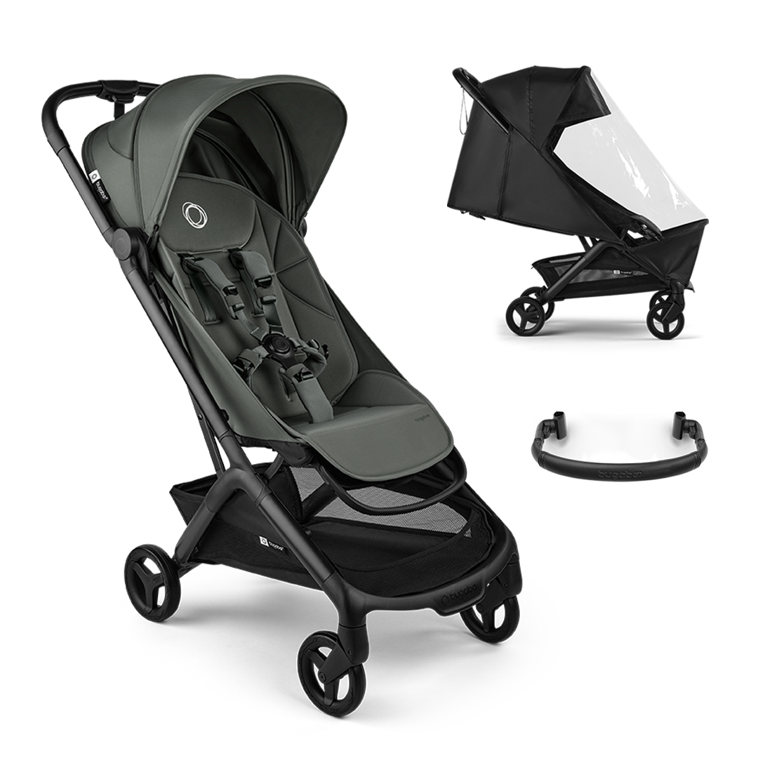 Bugaboo - Otroški voziček Butterfly 2, komplet - Black/Forest Green