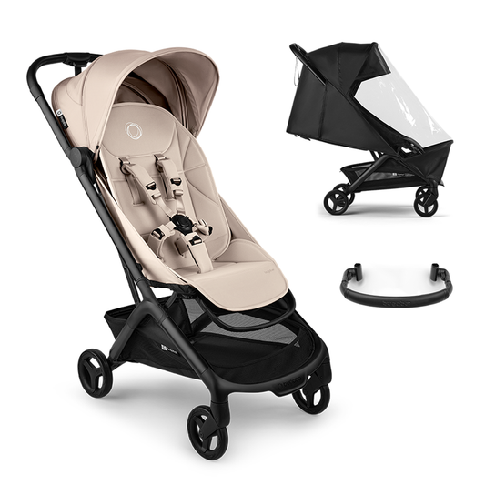 Bugaboo - Otroški voziček Butterfly 2, komplet - Black/Desert Taupe