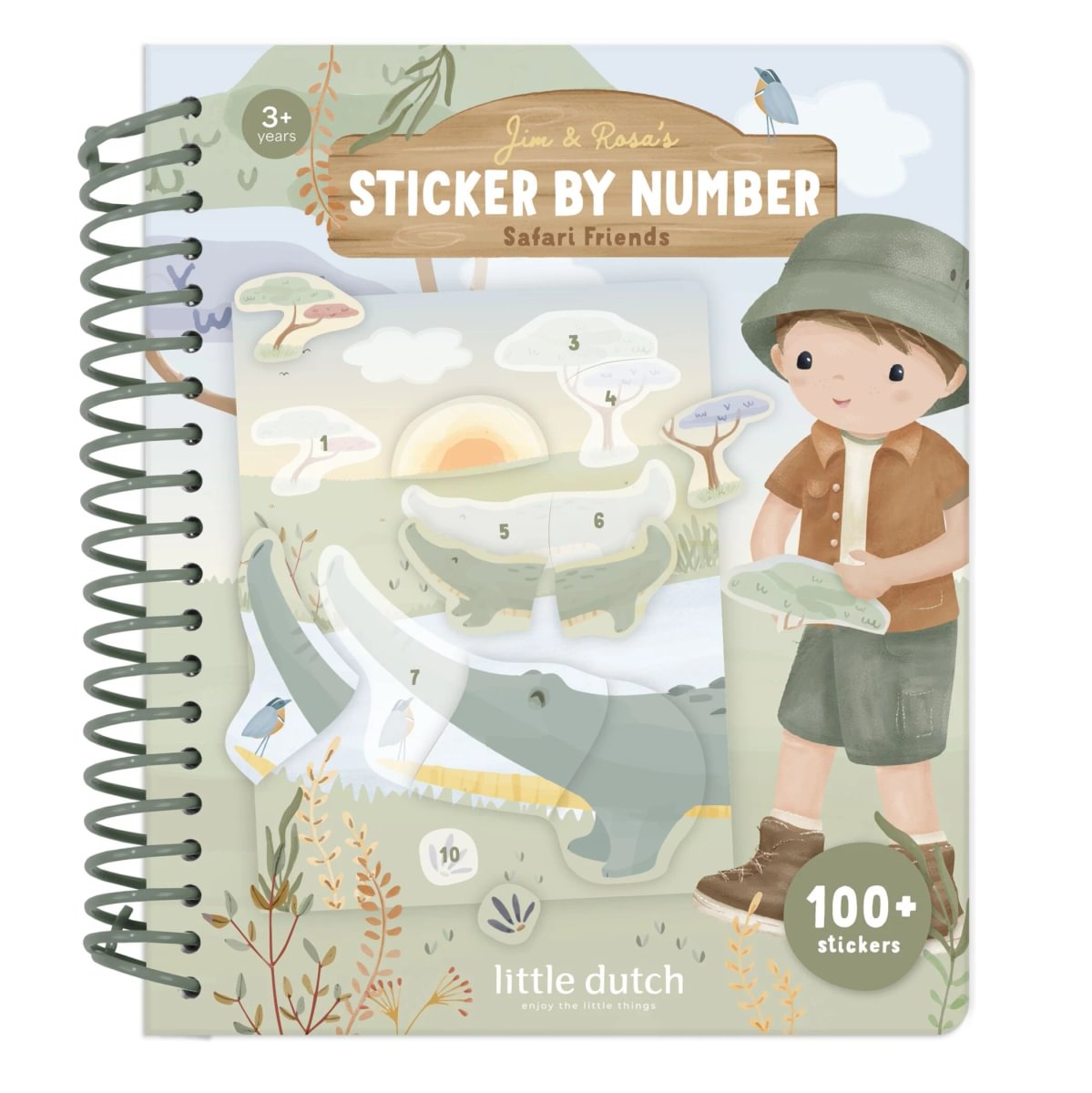 Little Dutch - Knjiga z nalepkami po številkah - Safari