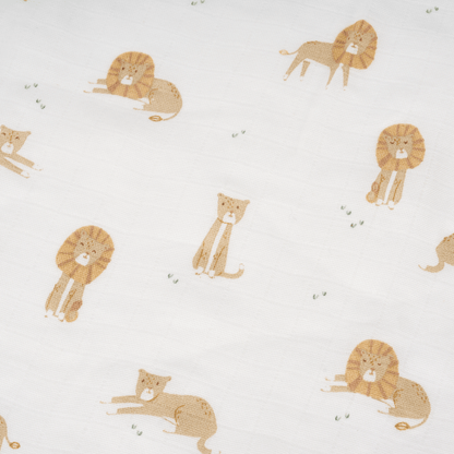 Little Dutch - Otroška napenjalna rjuha muslin - Safari Leo (60x120)