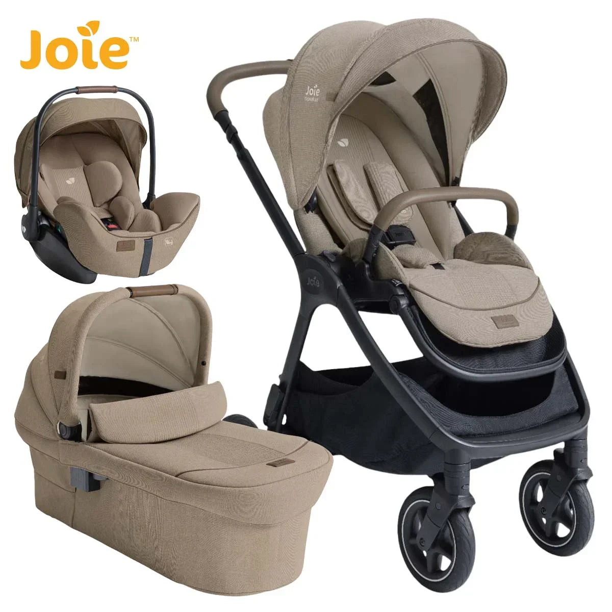 Joie - Otroški voziček Finiti™ + i-Level™ Pro - Signature Sandstone (3v1) - Luxbaby