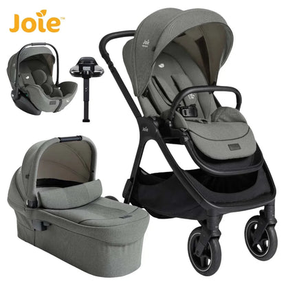 Joie® - Otroški voziček Finiti™ + i-Level™ Pro + IsoFix baza Encore - Signature Evergreen (4v1)