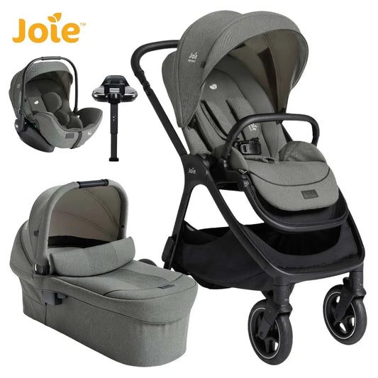 Joie® - Otroški voziček Finiti™ + i-Level™ Pro + IsoFix baza Encore - Signature Evergreen (4v1)