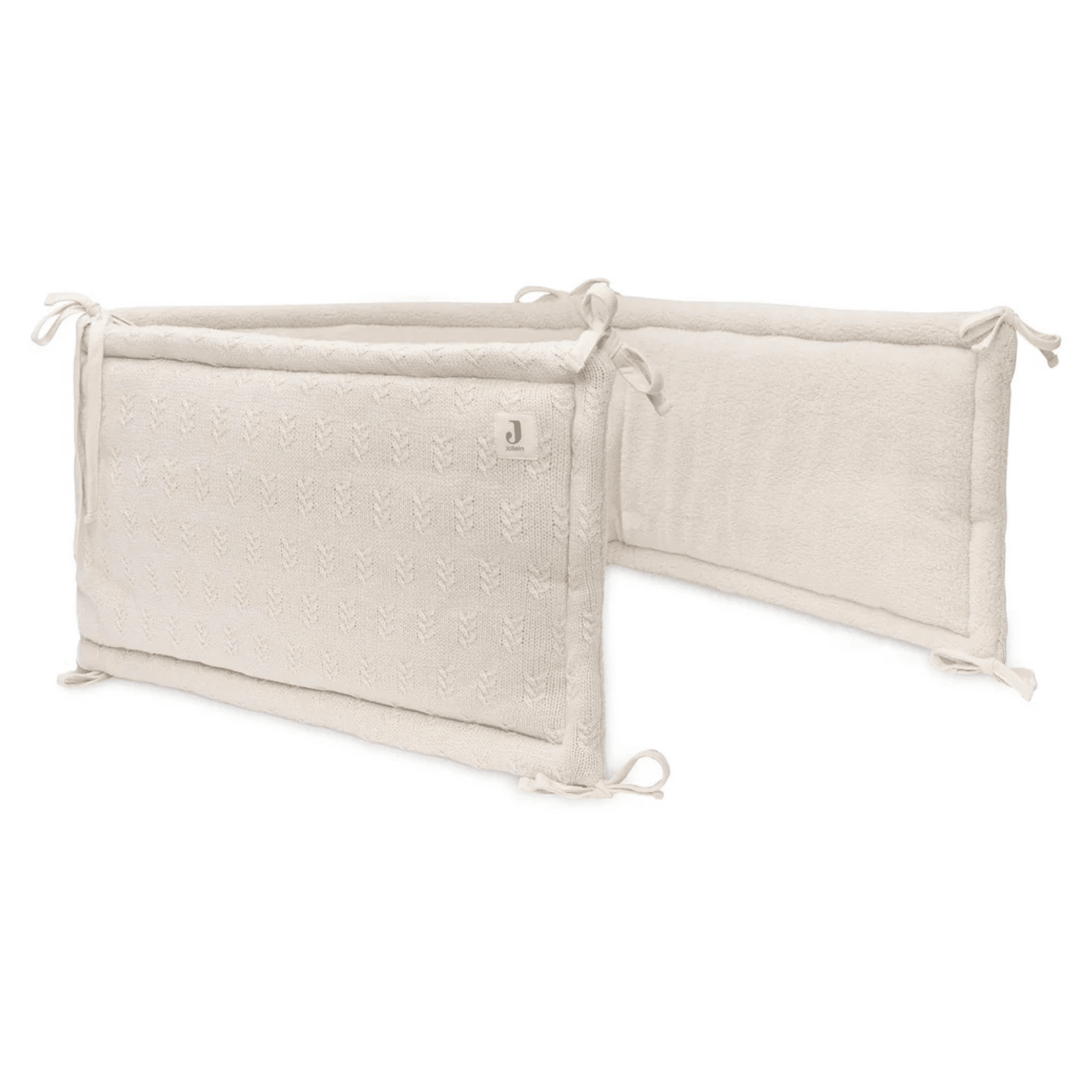 Jollein - Obroba za posteljico - Grain Knit - Oatmeal (180x30 cm)