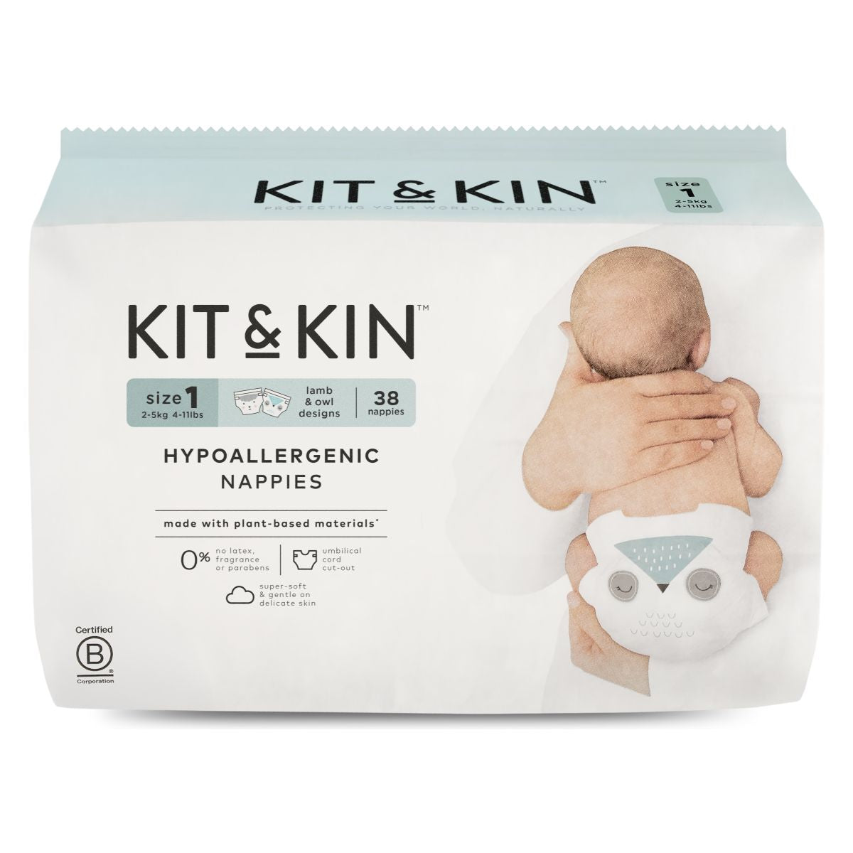 Kit&Kin - Ekološke pleničke Velikost 1 (2-5 kg) 38 kosov