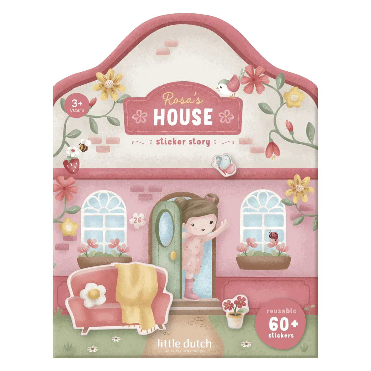Little Dutch - Knjižica z nalepkami za večkratno uporabo - Rosa & Friends - LD126787 Luxbaby