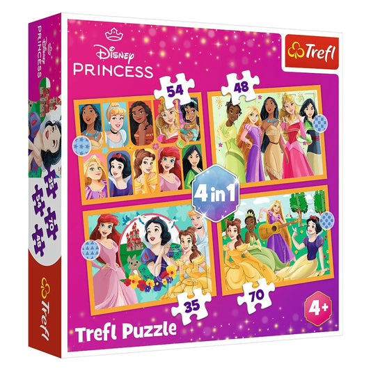 Trefl - Sestavljanka 4v1 - Disney Princese