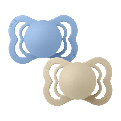 BIBS - Simetrična duda Supreme, silikon - Vanilla/Sky Blue - 160432 Luxbaby