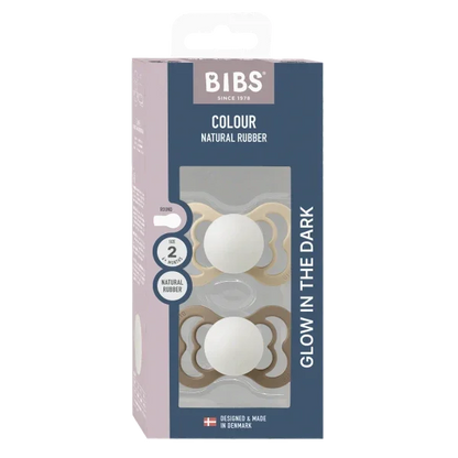 BIBS - Simetrična duda Supreme nočna, silikon - Vanilla/Dark Oak Glow - 160434 Luxbaby