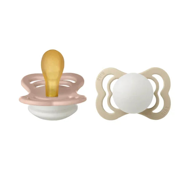 BIBS - Simetrična duda Supreme nočna, lateks - Blush/Vanilla Glow