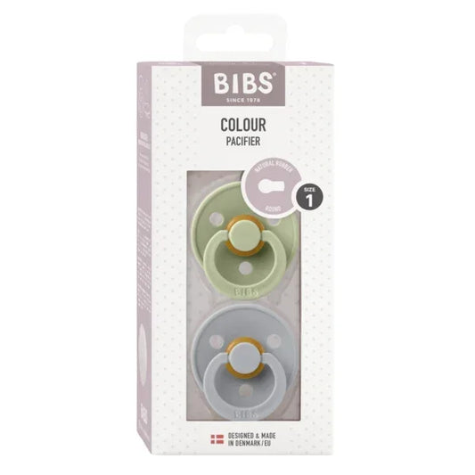 BIBS - Okrogla duda Colour, lateks - Sage/Cloud