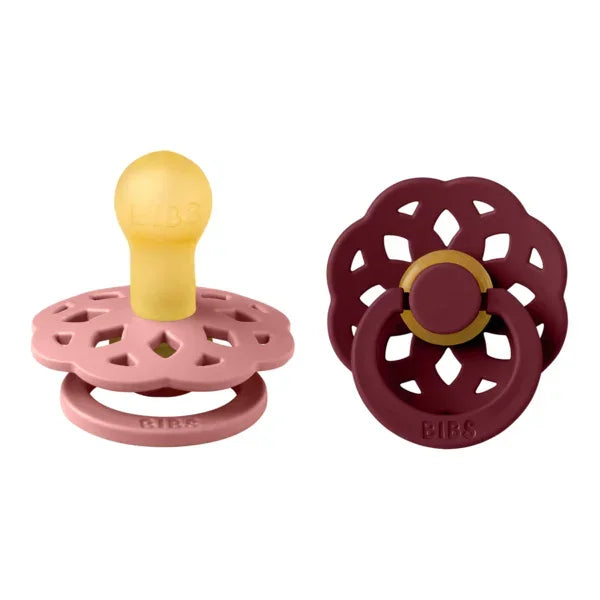 BIBS - Okrogla duda Boheme, lateks - Dusty Pink/Elderberry