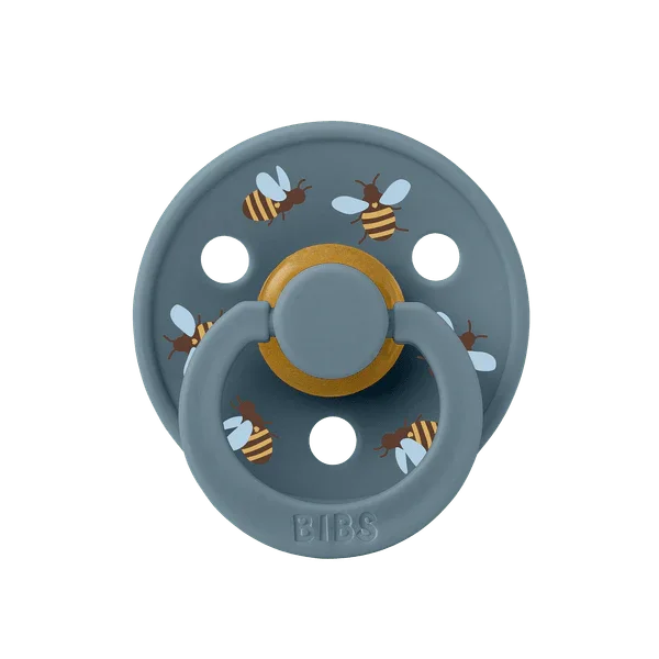 BIBS Studio - Okrogla duda Colour, lateks - Bumblebee Friends Petrol - 10024260C Luxbaby