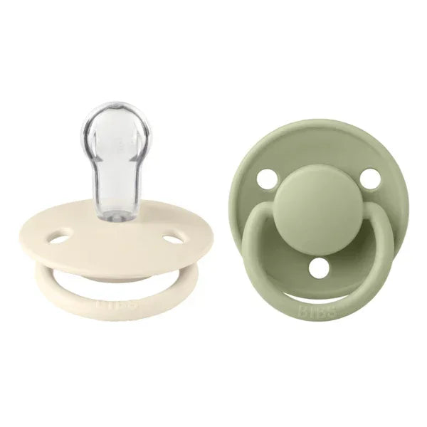BIBS - Okrogla duda De Lux, silikon - Sage/Ivory (0-36m)