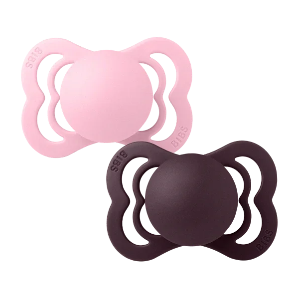 BIBS - Simetrična duda Supreme, silikon - Baby Pink/Plum - 160431 Luxbaby