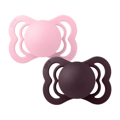 BIBS - Simetrična duda Supreme, silikon - Baby Pink/Plum - 160431 Luxbaby