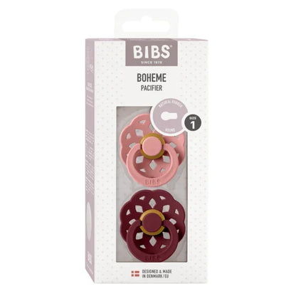 BIBS - Okrogla duda Boheme, lateks - Dusty Pink/Elderberry