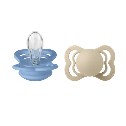 BIBS - Simetrična duda Supreme, silikon - Vanilla/Sky Blue - 160432 Luxbaby