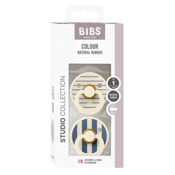BIBS Studio - Okrogla duda Colour, lateks - Pin Ivory/Steel Blue