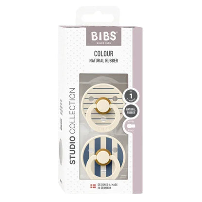 BIBS Studio - Okrogla duda Colour, lateks - Pin Ivory/Steel Blue