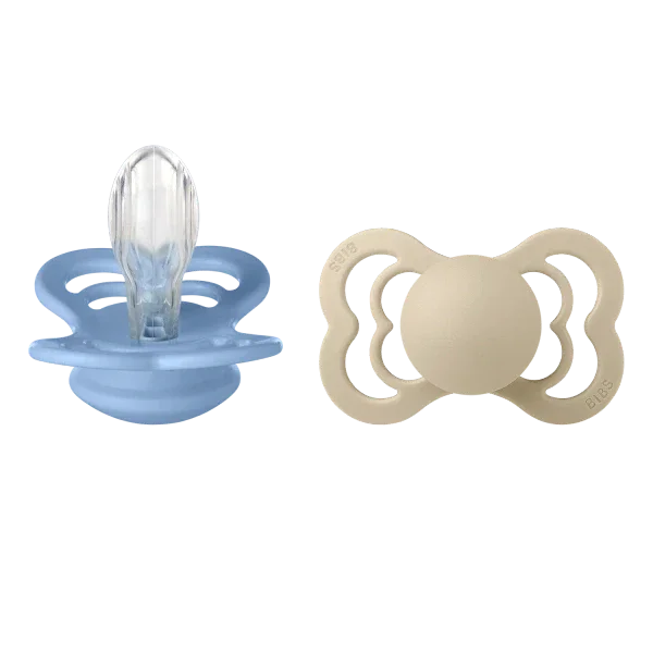 BIBS - Simetrična duda Supreme, silikon - Vanilla/Sky Blue - 160432 Luxbaby