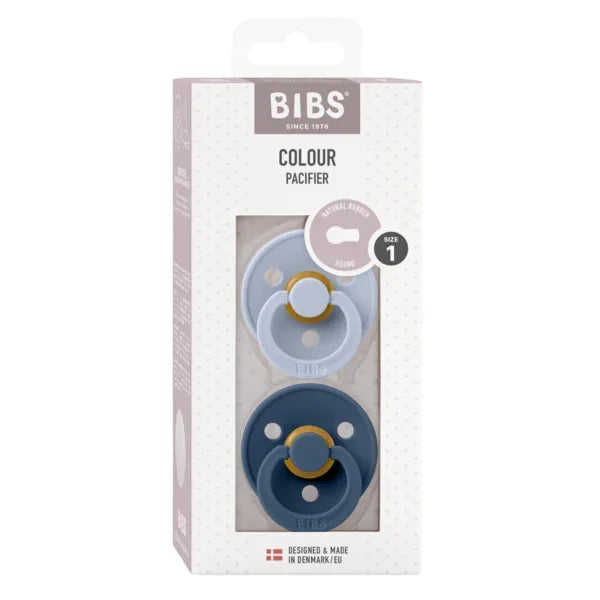 BIBS - Okrogla duda Colour, lateks - Dusty Blue/Steel Blue
