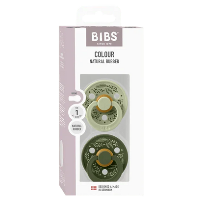 BIBS - Okrogla duda Colour Holiday Leaf, lateks - Sage/Hunter Green - 11027101 Luxbaby