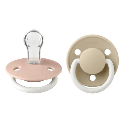 BIBS - Okrogla duda De Lux nočna, silikon - Blush/Vanilla Glow (0-36m) - 150216 Luxbaby