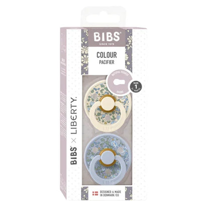 BIBS x Liberty - Okrogla duda Colour, lateks - Eloise Dusty Blue Mix