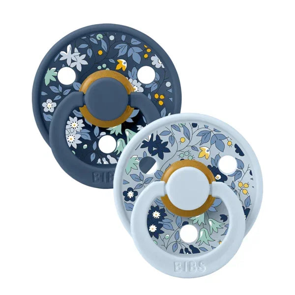 BIBS x Liberty - Okrogla duda Colour, lateks - Camomile Lawn Baby Blue Mix
