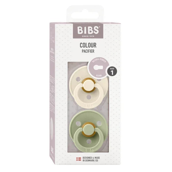 BIBS - Okrogla duda Colour, lateks - Sage/Ivory