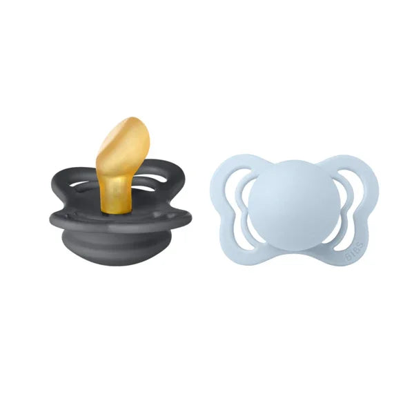 BIBS - Anatomska duda Couture, lateks - Iron/Baby Blue - 1800313 Luxbaby