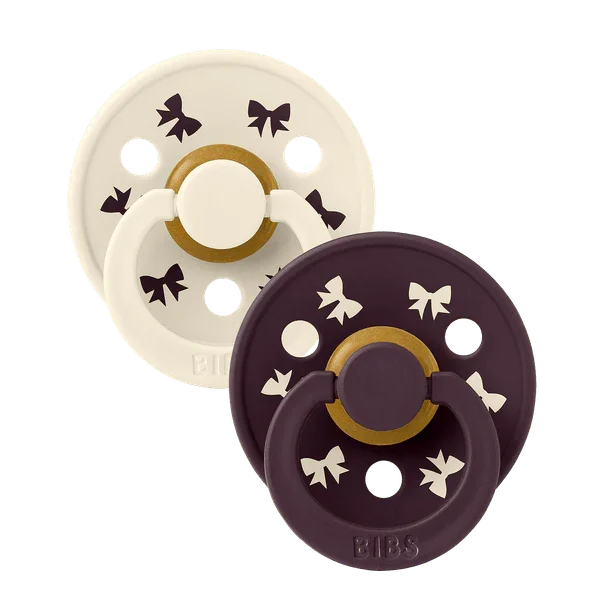 BIBS - Okrogla duda Colour Holiday Bow - Ivory/Plum - 11027102 Luxbaby