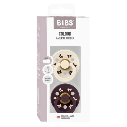 BIBS - Okrogla duda Colour Holiday Bow - Ivory/Plum - 11027102 Luxbaby