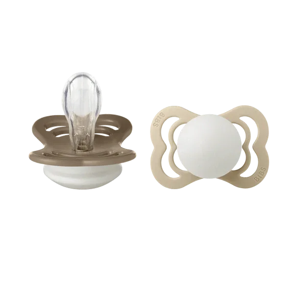 BIBS - Simetrična duda Supreme nočna, silikon - Vanilla/Dark Oak Glow - 160434 Luxbaby