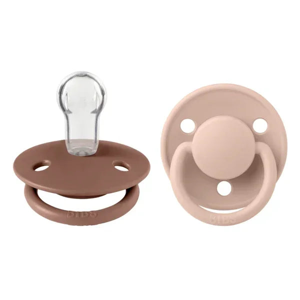 BIBS - Okrogla duda De Lux, silikon - Blush/Woodchuck (0-36m)