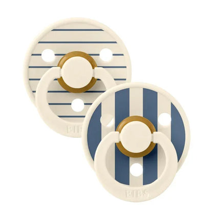 BIBS Studio - Okrogla duda Colour, lateks - Pin Ivory/Steel Blue