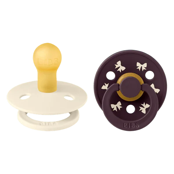 BIBS - Okrogla duda Colour Holiday Bow - Ivory/Plum - 11027102 Luxbaby