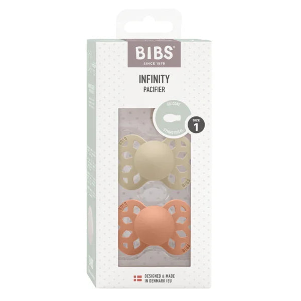 BIBS - Simetrična duda Infinity, silikon - Vanilla/Peach - 265109 Luxbaby