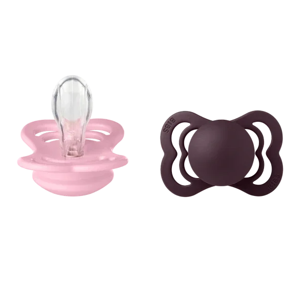 BIBS - Simetrična duda Supreme, silikon - Baby Pink/Plum - 160431 Luxbaby