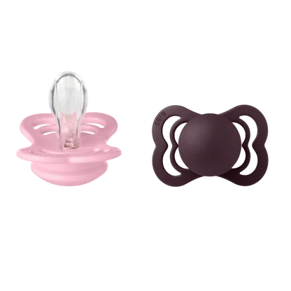 BIBS - Simetrična duda Supreme, silikon - Baby Pink/Plum - 160431 Luxbaby