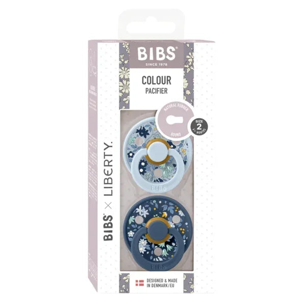 BIBS x Liberty - Okrogla duda Colour, lateks - Camomile Lawn Baby Blue Mix