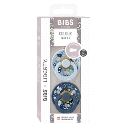 BIBS x Liberty - Okrogla duda Colour, lateks - Camomile Lawn Baby Blue Mix