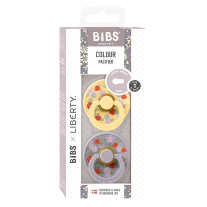 BIBS x Liberty - Okrogla duda Colour, lateks - Strawberries and Cream Pale Butter Mix