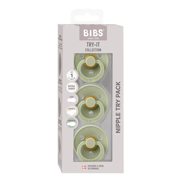 BIBS - Začetni paket 3 otroških dud Colour, lateks - Sage (različni cuclji) - 81341 Luxbaby