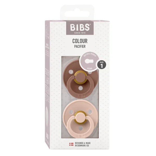 BIBS - Okrogla duda Colour, lateks - Woodchuck/Blush