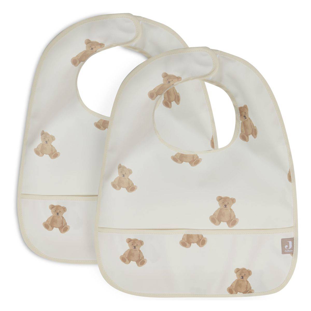 Jollein - Komplet dveh nepremočljivih slinčkov - Teddy Bear