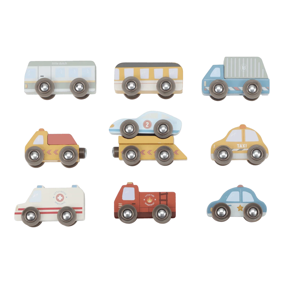 Little Dutch - Komplet lesenih avtomobilčkov